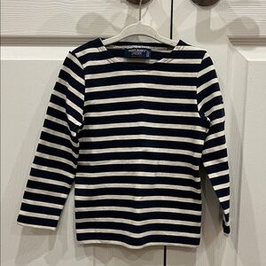 SAINT JAMES Brenton Shirt Soft Cotton Navy Blue White Stripes Unisex Size 4